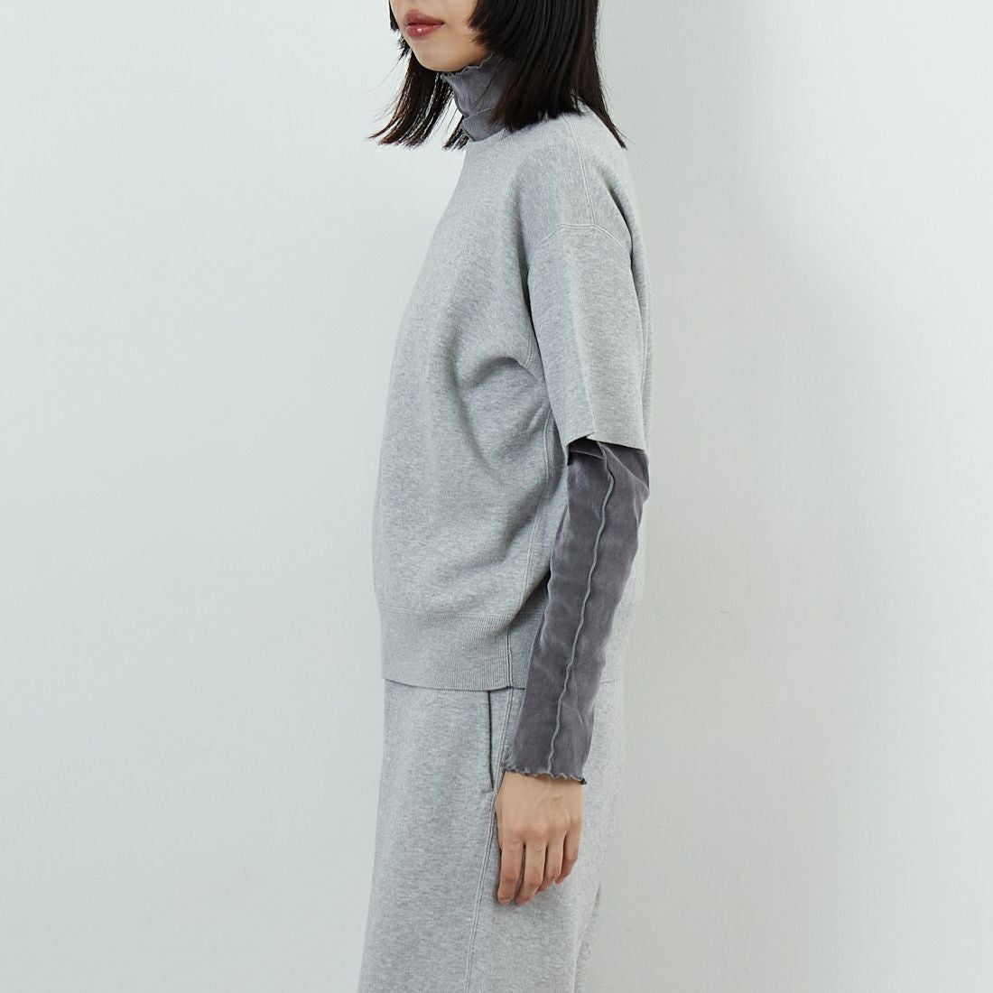 RYE TENDER [ライテンダー] ピアモントTシャツ [110422500] HEATHER GR &&モデル身長：162cm 着用サイズ：0&&