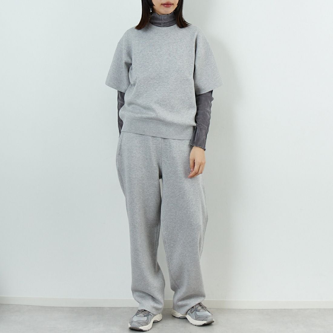 RYE TENDER [ライテンダー] ピアモントTシャツ [110422500] HEATHER GR &&モデル身長：162cm 着用サイズ：0&&