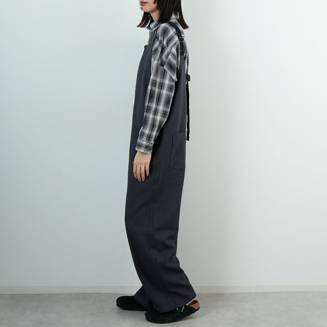 ANTGAUGE [アントゲージ] ルーズストレートサロペット [C2369] 25 ﾁｬｺｰﾙ &&モデル身長：162cm 着用サイズ：M&&