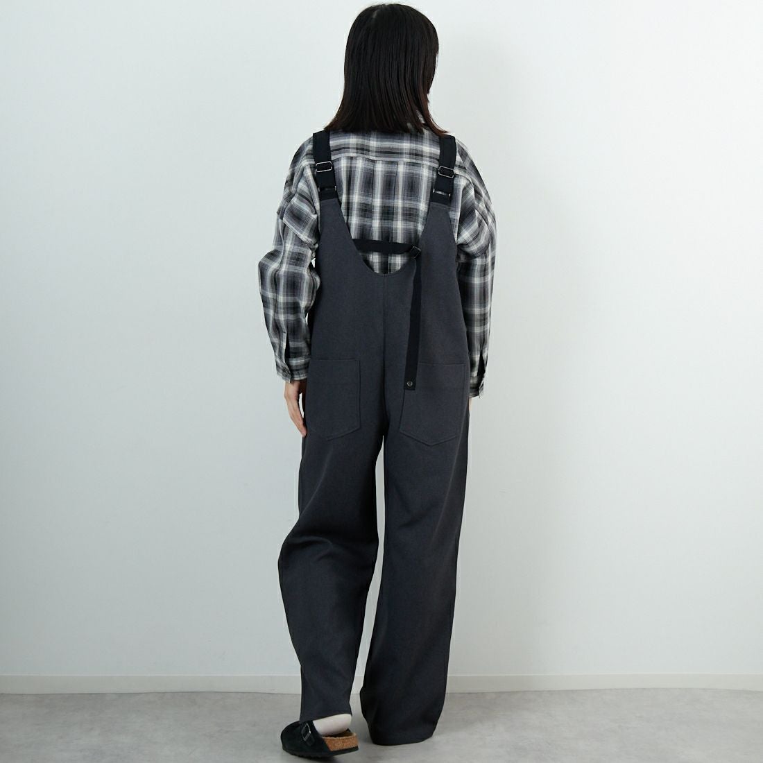 ANTGAUGE [アントゲージ] ルーズストレートサロペット [C2369] 25 ﾁｬｺｰﾙ &&モデル身長：162cm 着用サイズ：M&&