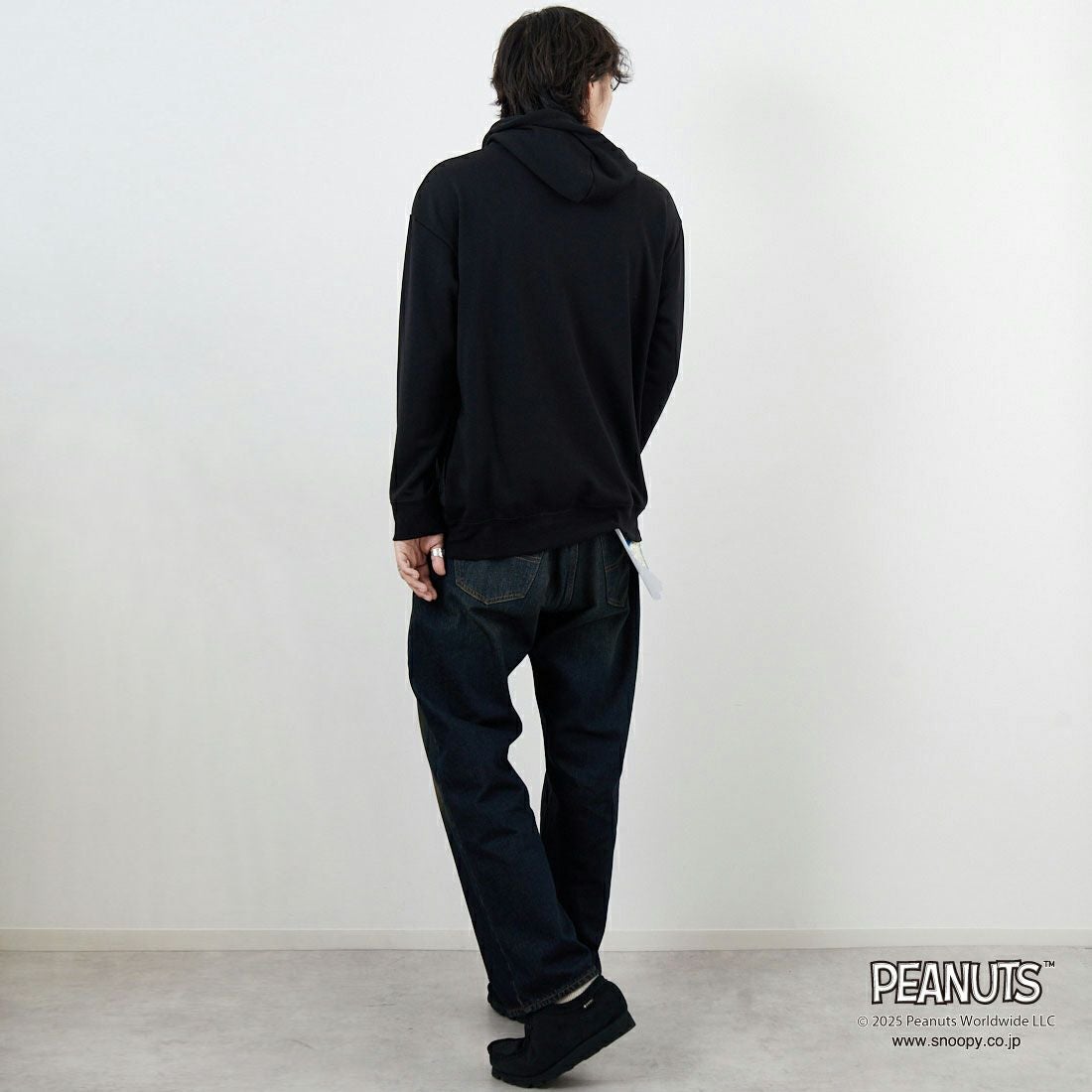 TRIPPY MIKIO ART [トリッピーミキオアート] SNOOPY サングラス フーディ [TR-059] BLACK &&モデル身長：179cm 着用サイズ：M&&