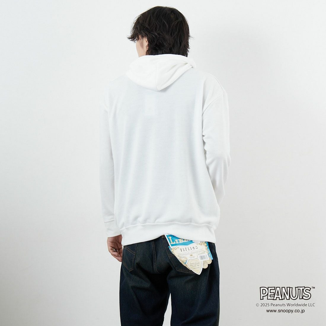 TRIPPY MIKIO ART [トリッピーミキオアート] SNOOPY ジョー・クール フーディ [TR-058] WHITE &&モデル身長：179cm 着用サイズ：M&&