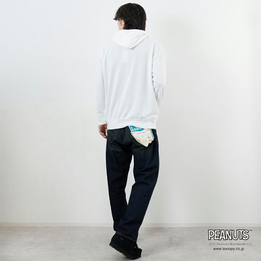TRIPPY MIKIO ART [トリッピーミキオアート] SNOOPY ジョー・クール フーディ [TR-058] WHITE &&モデル身長：179cm 着用サイズ：M&&