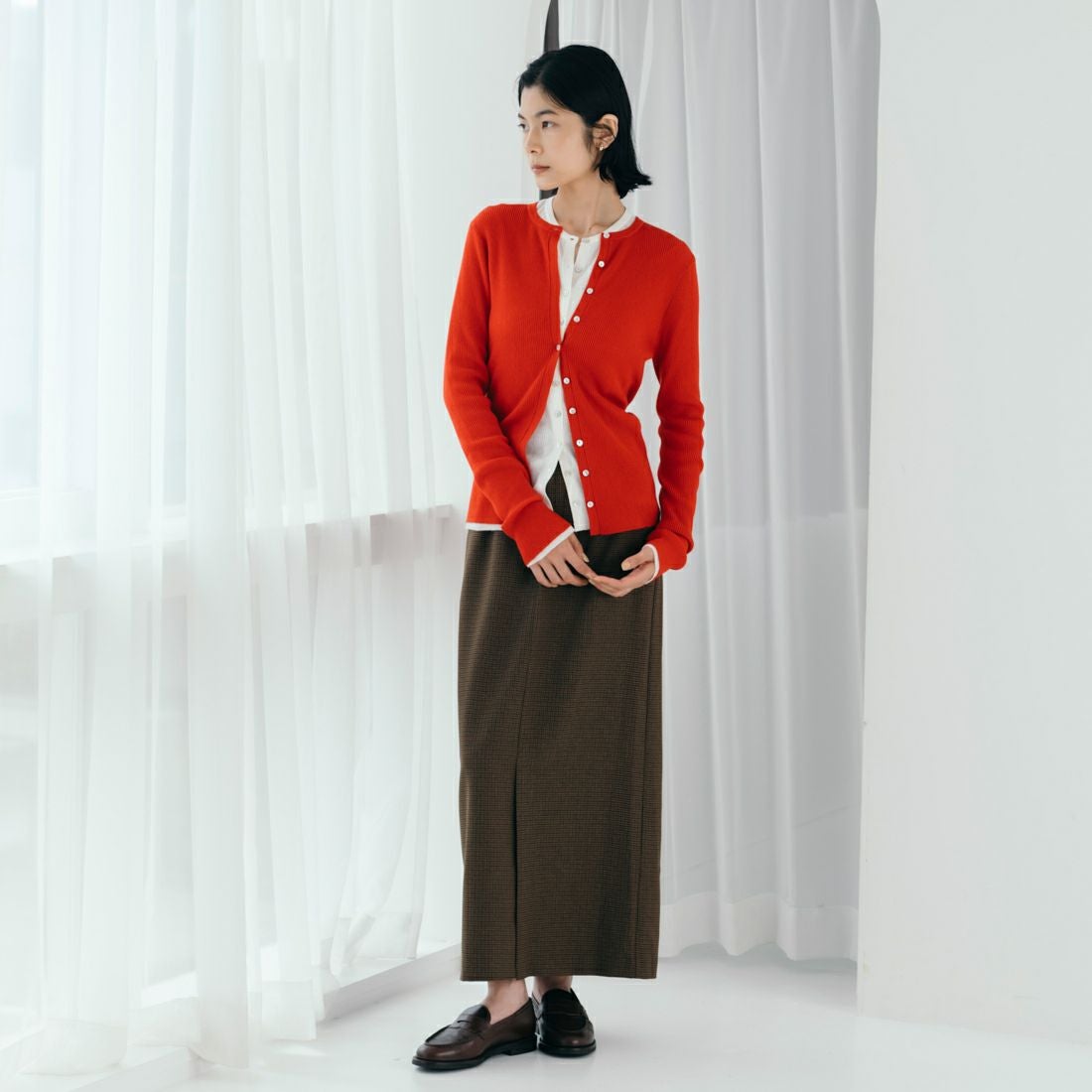 USINE [ユジーヌ] イージーケアウールライクタイトスカート [21256061] 039 BRﾁｪｯｸ