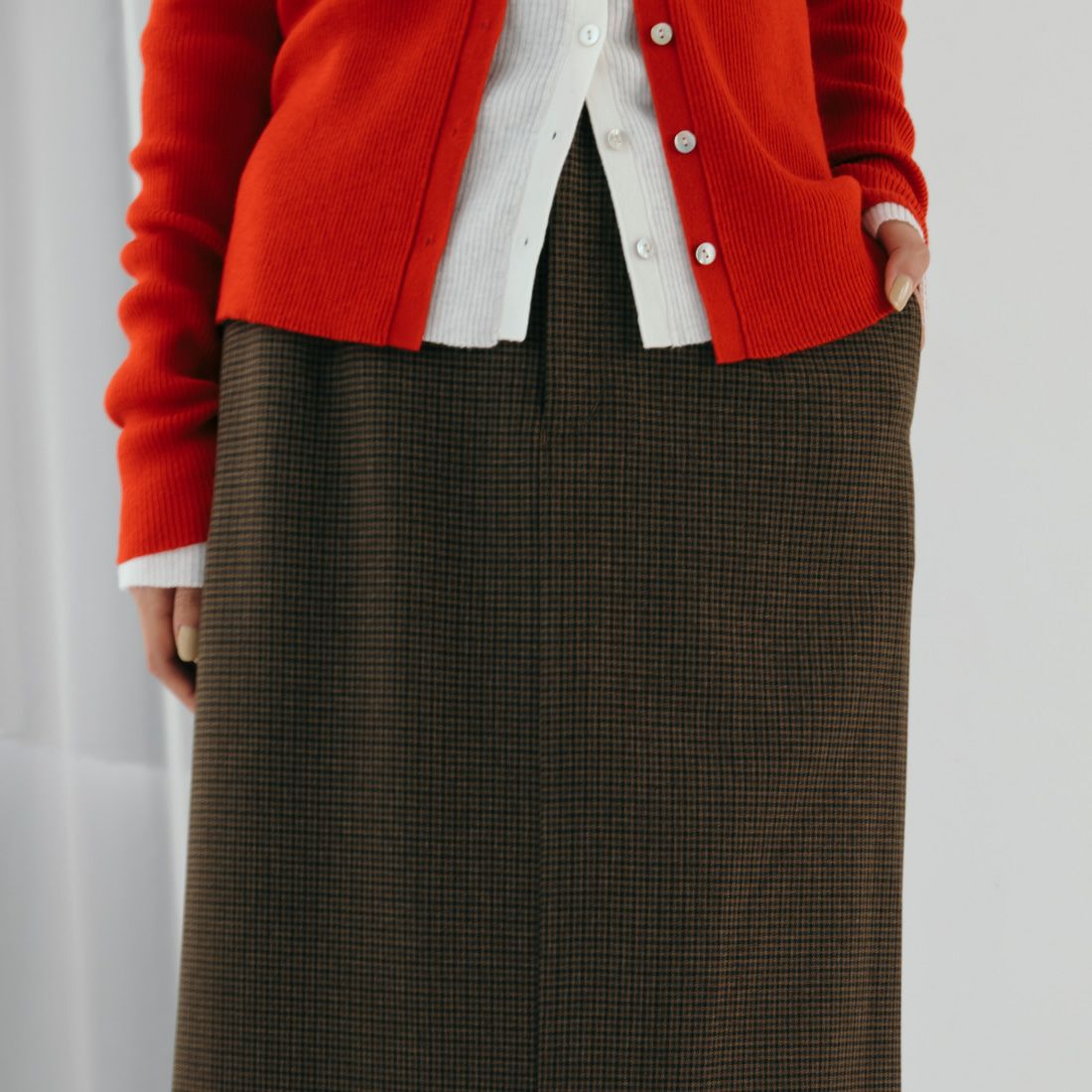 USINE [ユジーヌ] イージーケアウールライクタイトスカート [21256061] 039 BRﾁｪｯｸ