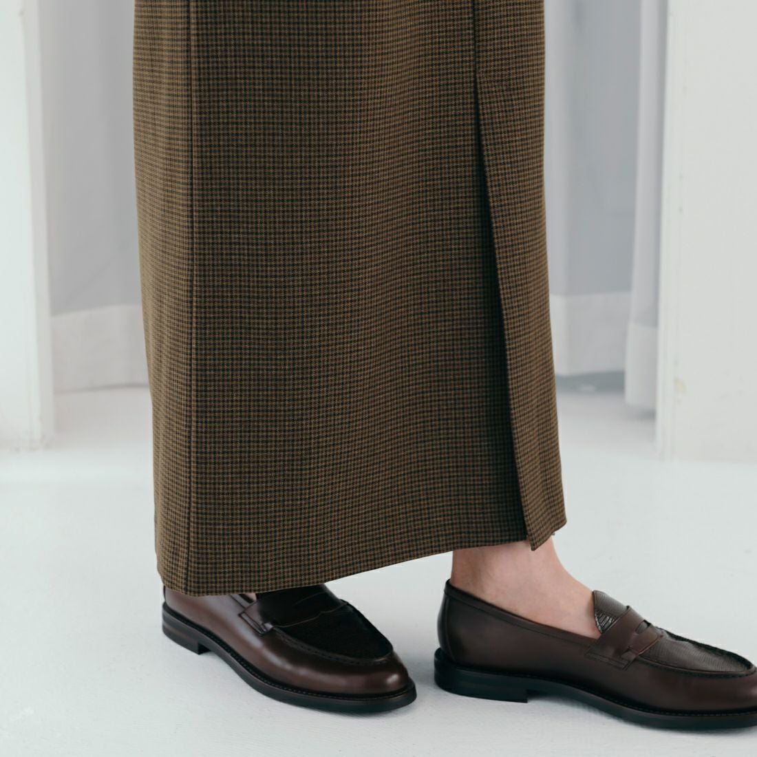 USINE [ユジーヌ] イージーケアウールライクタイトスカート [21256061] 039 BRﾁｪｯｸ