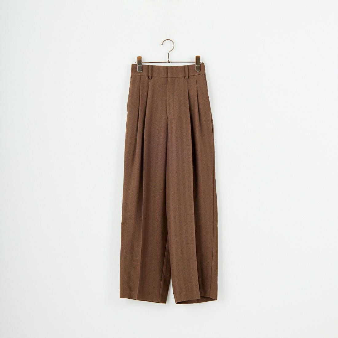 USINE [ユジーヌ] イージーケアウールライク 2タックワイドパンツ [21256060] 037 ﾌﾞﾗｳﾝ