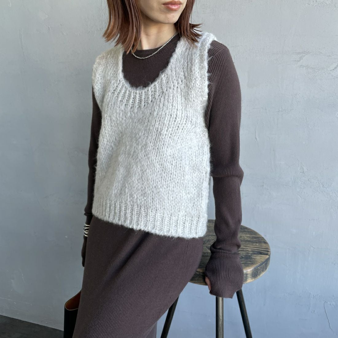 225 ECRU C&&モデル身長：158cm 着用サイズ：F&&