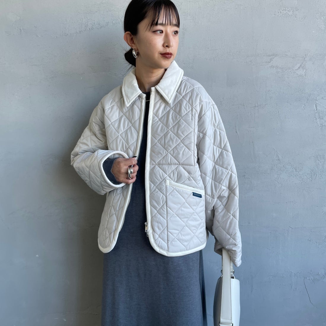 LAVENHAM [ラベンハム] テイナム ウィメンズ キルティングジャケット [LV10141] P86 MOONBE &&モデル身長：150cm 着用サイズ：10&&