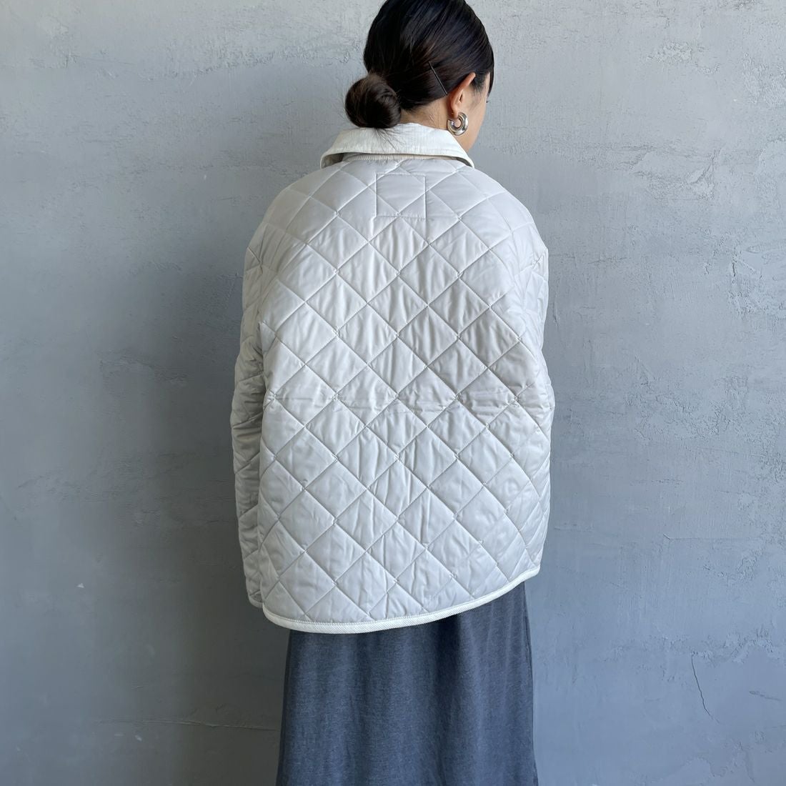 LAVENHAM [ラベンハム] テイナム ウィメンズ キルティングジャケット [LV10141] P86 MOONBE &&モデル身長：150cm 着用サイズ：10&&