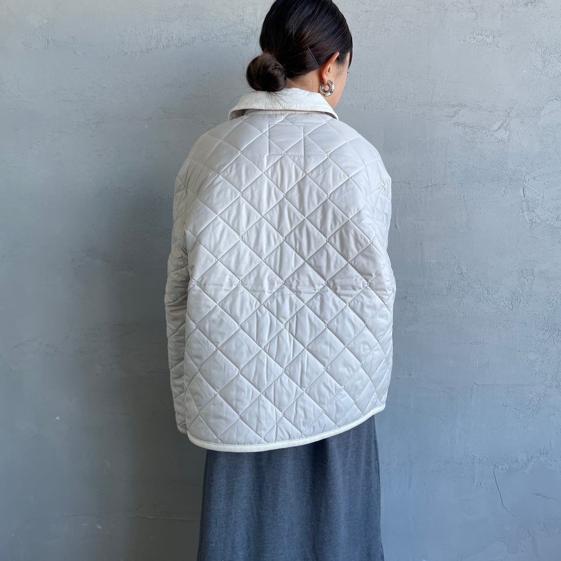 LAVENHAM [ラベンハム] テイナム ウィメンズ キルティングジャケット [LV10141] P86 MOONBE &&モデル身長：150cm 着用サイズ：10&&