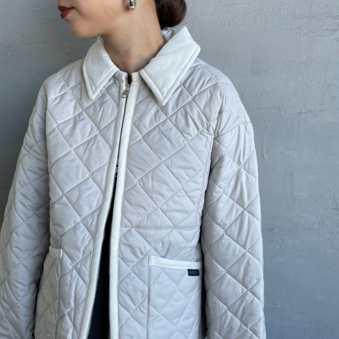 LAVENHAM [ラベンハム] テイナム ウィメンズ キルティングジャケット [LV10141] P86 MOONBE &&モデル身長：150cm 着用サイズ：10&&