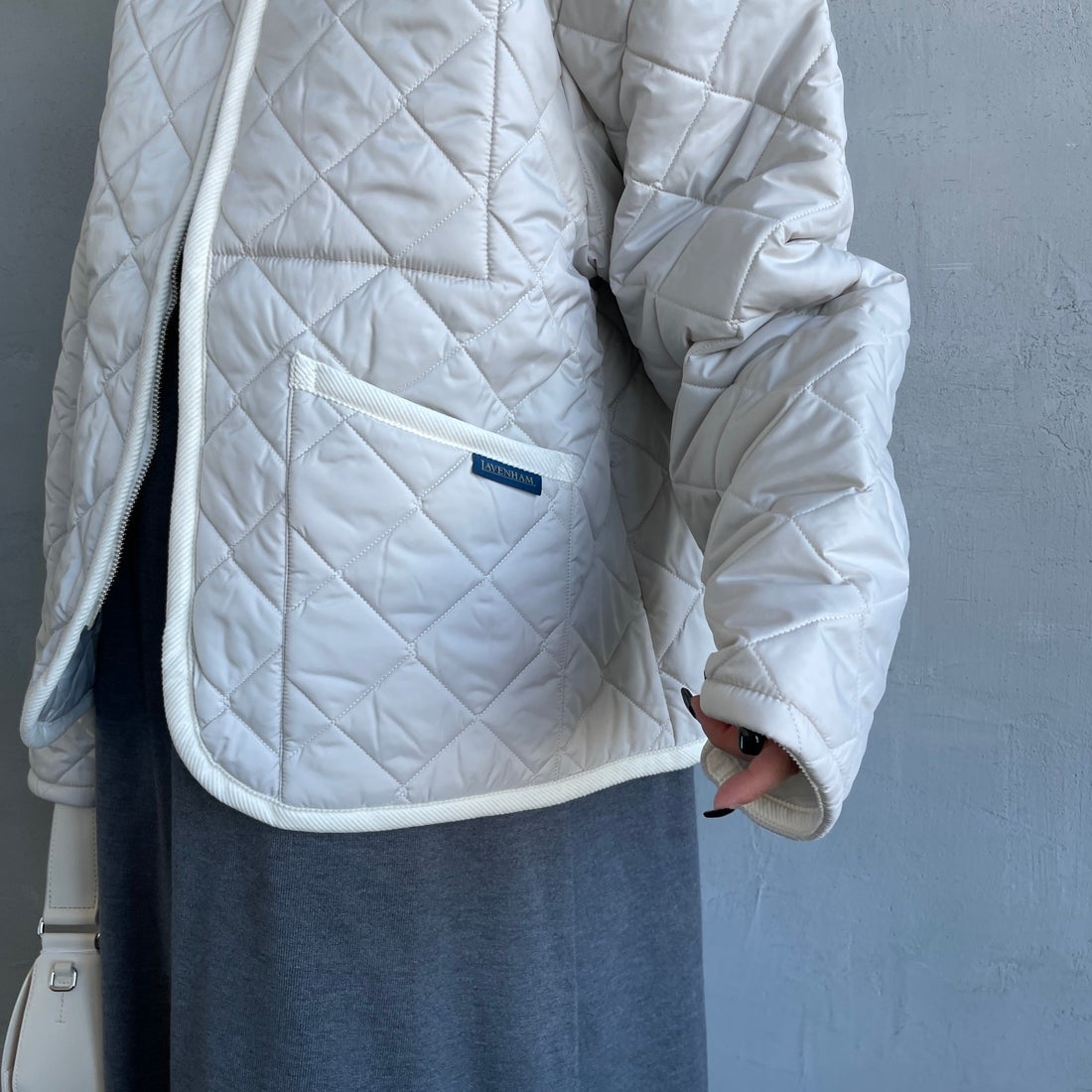 LAVENHAM [ラベンハム] テイナム ウィメンズ キルティングジャケット [LV10141] P86 MOONBE &&モデル身長：150cm 着用サイズ：10&&