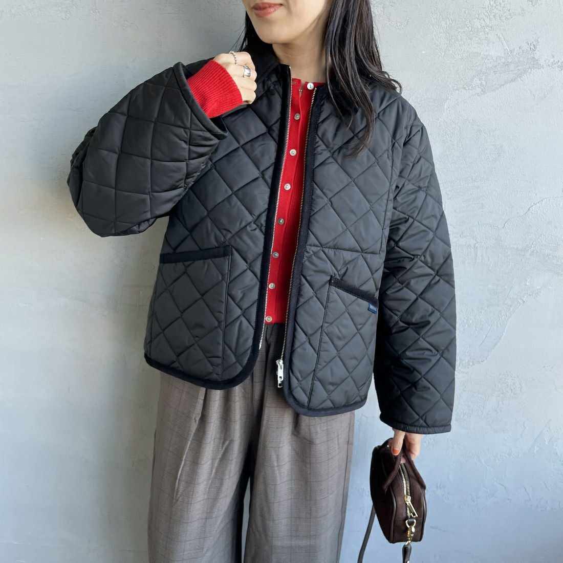 LAVENHAM [ラベンハム] テイナム ウィメンズ キルティングジャケット [LV10141] F44 SABLE &&モデル身長：160cm 着用サイズ：10&&