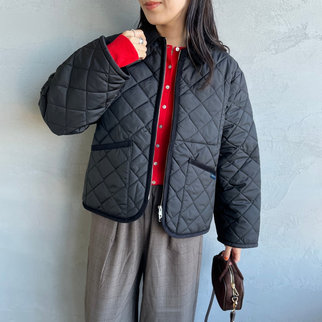 LAVENHAM [ラベンハム] テイナム ウィメンズ キルティングジャケット [LV10141] F44 SABLE &&モデル身長：160cm 着用サイズ：10&&