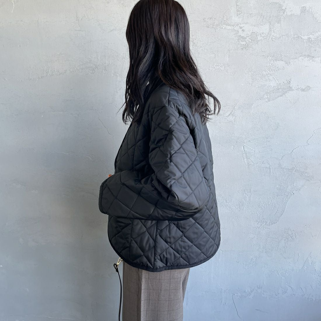 LAVENHAM [ラベンハム] テイナム ウィメンズ キルティングジャケット [LV10141] F44 SABLE &&モデル身長：160cm 着用サイズ：10&&