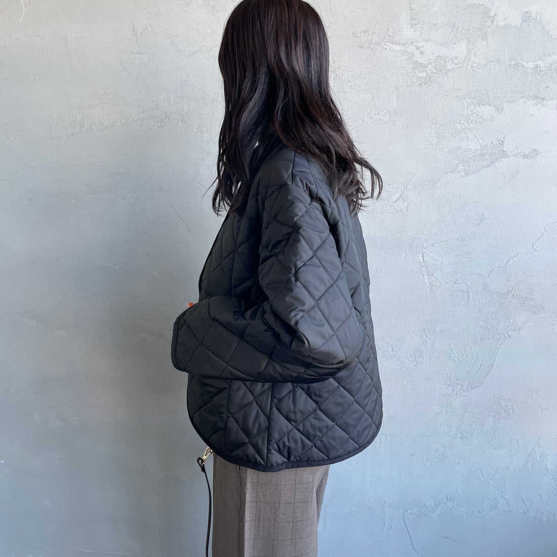 LAVENHAM [ラベンハム] テイナム ウィメンズ キルティングジャケット [LV10141] F44 SABLE &&モデル身長：160cm 着用サイズ：10&&