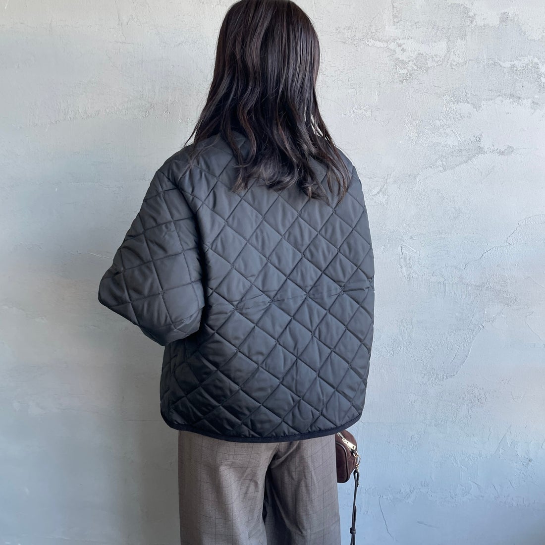 LAVENHAM [ラベンハム] テイナム ウィメンズ キルティングジャケット [LV10141] F44 SABLE &&モデル身長：160cm 着用サイズ：10&&