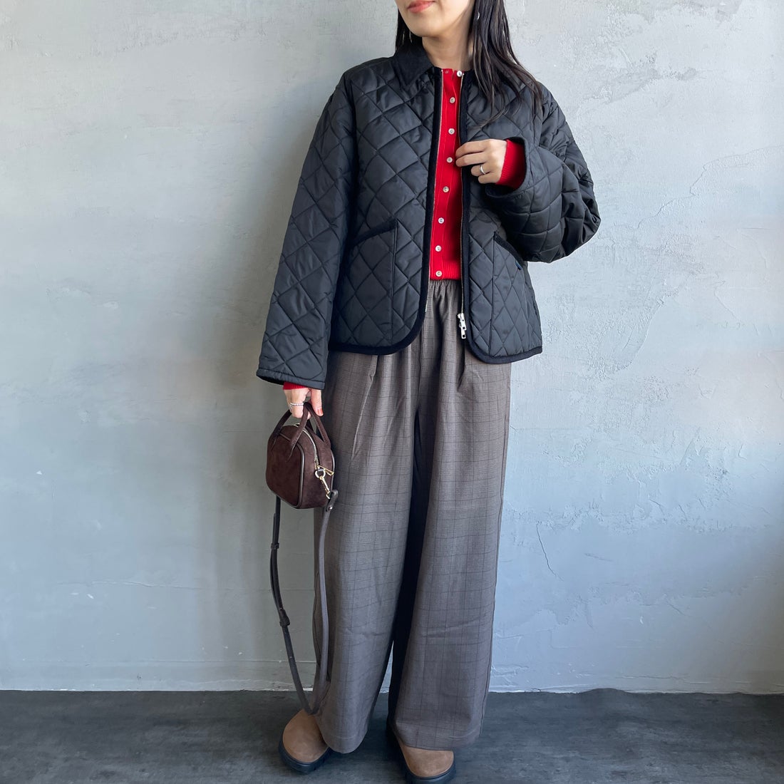 LAVENHAM [ラベンハム] テイナム ウィメンズ キルティングジャケット [LV10141] F44 SABLE &&モデル身長：160cm 着用サイズ：10&&