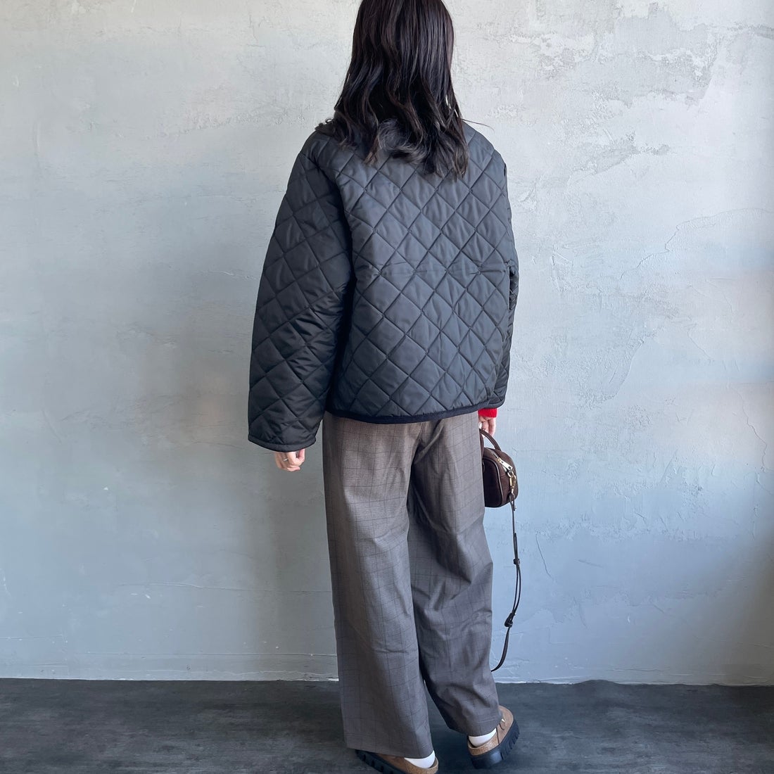 LAVENHAM [ラベンハム] テイナム ウィメンズ キルティングジャケット [LV10141] F44 SABLE &&モデル身長：160cm 着用サイズ：10&&