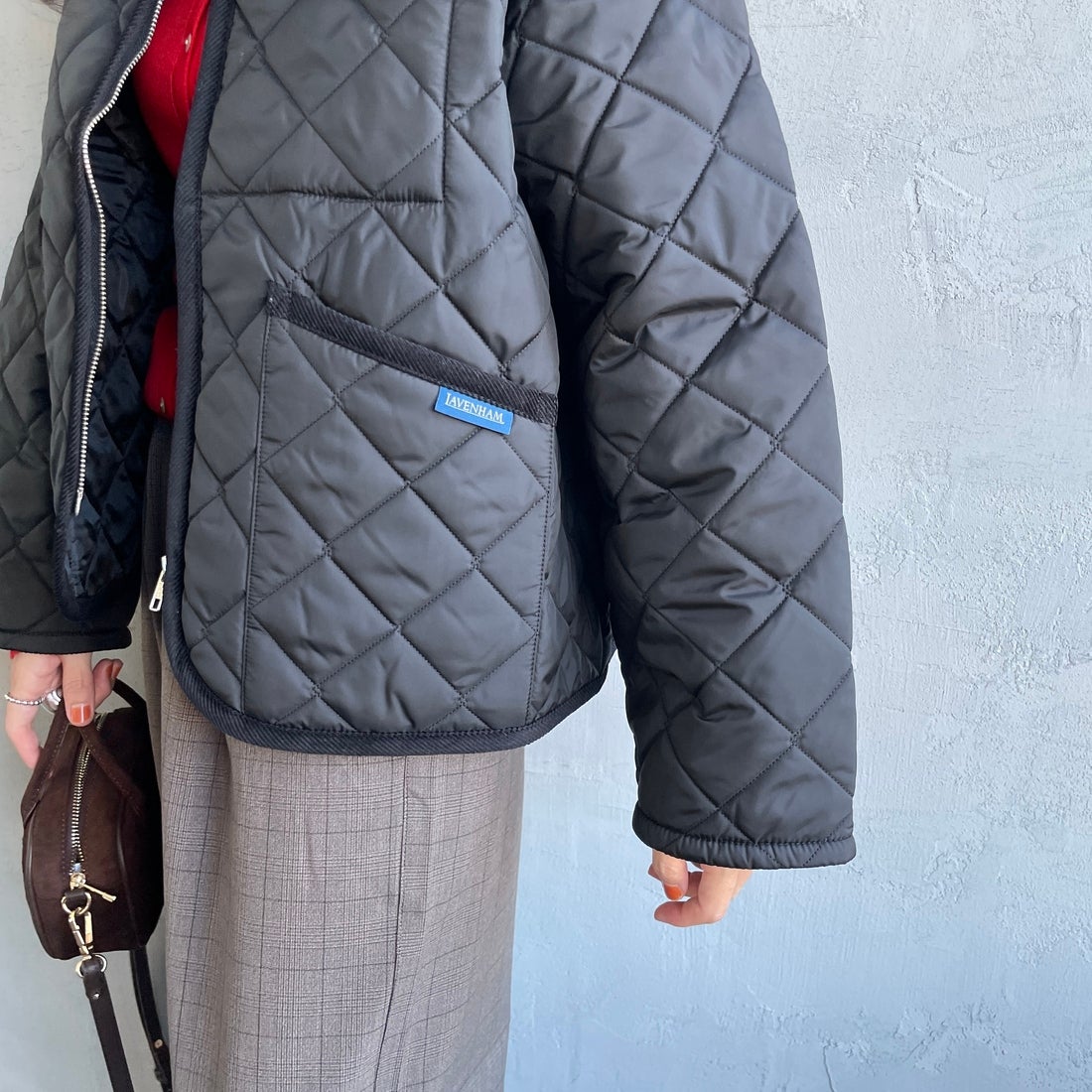 LAVENHAM [ラベンハム] テイナム ウィメンズ キルティングジャケット [LV10141] F44 SABLE &&モデル身長：160cm 着用サイズ：10&&