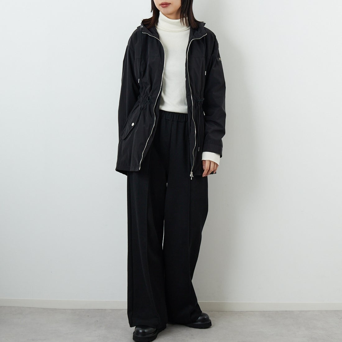 TATRAS [タトラス] AJUGA/アジュガ モッズコート [LJXA0092023588] BLACK &&モデル身長：162cm 着用サイズ：2&&