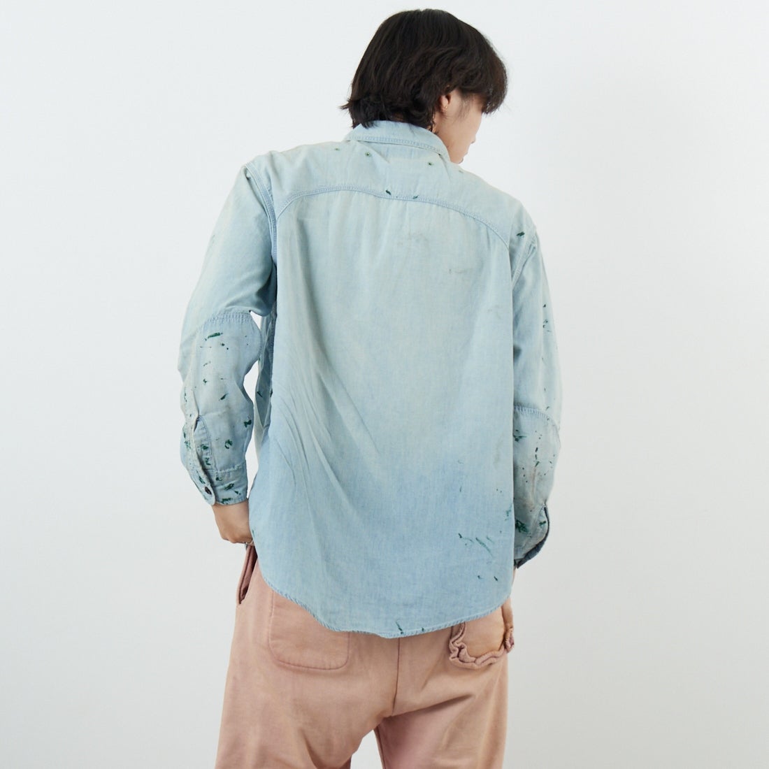 BOW WOW [バウワウ] ペイントステインドシャンブレーシャツ [BW252