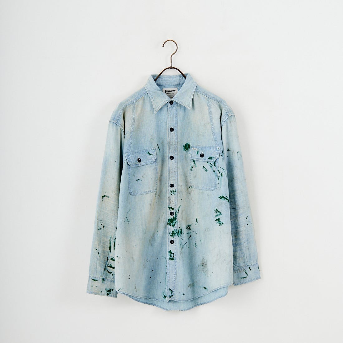 BOW WOW [バウワウ] ペイントステインドシャンブレーシャツ [BW252