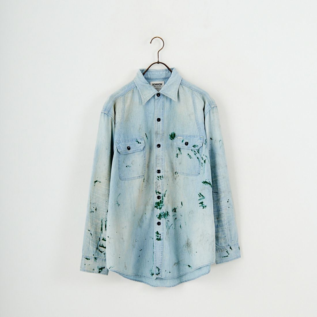 BOW WOW [バウワウ] ペイントステインドシャンブレーシャツ [BW252-PSCSV] AGED INDIG