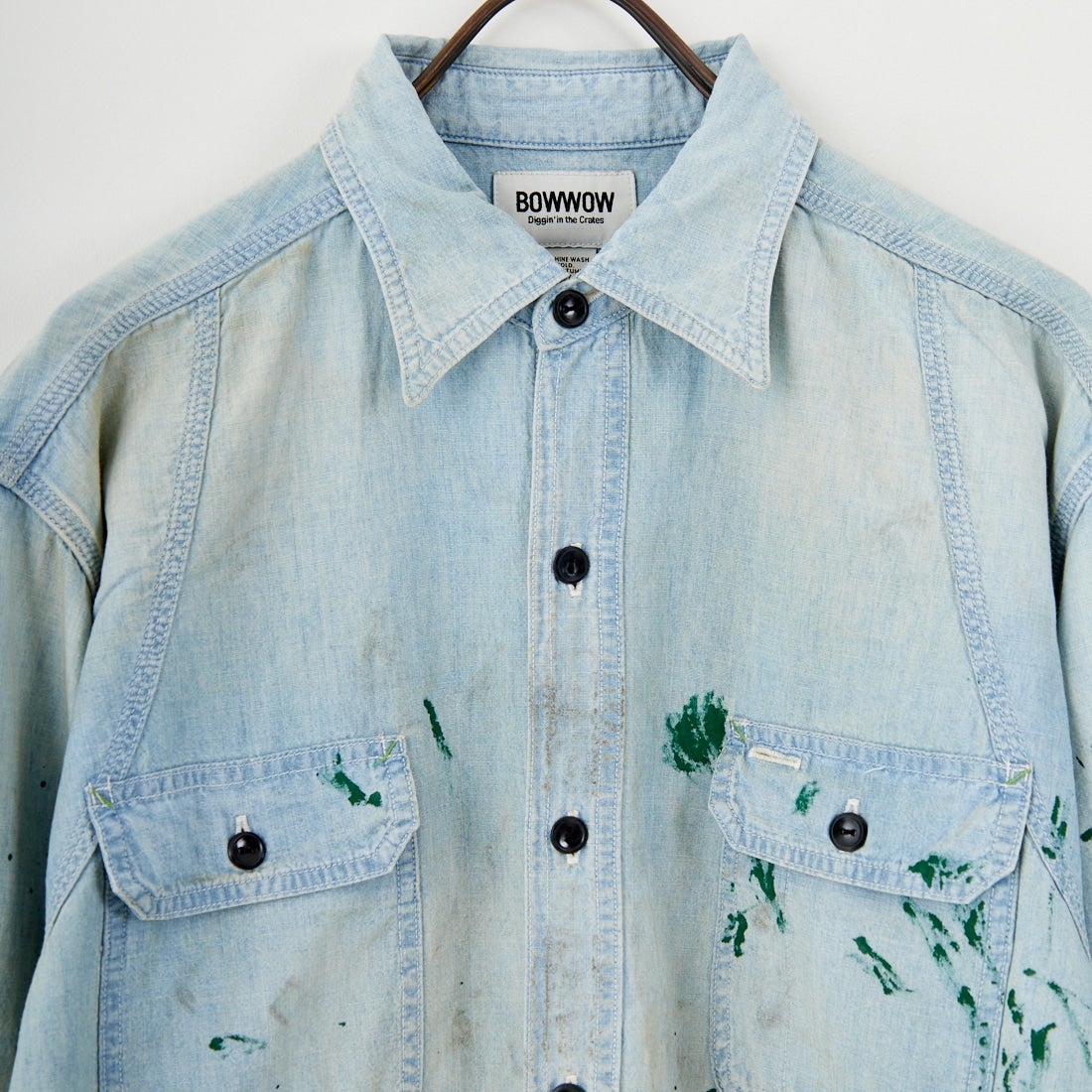 BOW WOW [バウワウ] ペイントステインドシャンブレーシャツ [BW252-PSCSV] AGED INDIG
