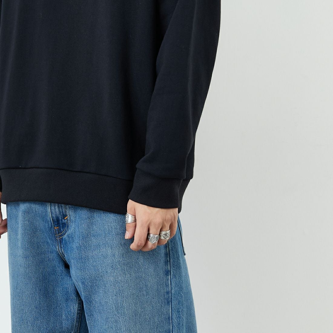 Ben Lenovitz [ベン レノビッツ] 別注 ドッグバックプリントスウェット [BL25F-001IN-JF] BLACK &&モデル身長：179cm 着用サイズ：L&&