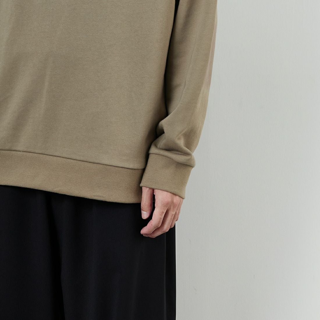 Ben Lenovitz [ベン レノビッツ] 別注 ドッグバックプリントスウェット [BL25F-002IN-JF] BEIGE &&モデル身長：168cm 着用サイズ：M&&