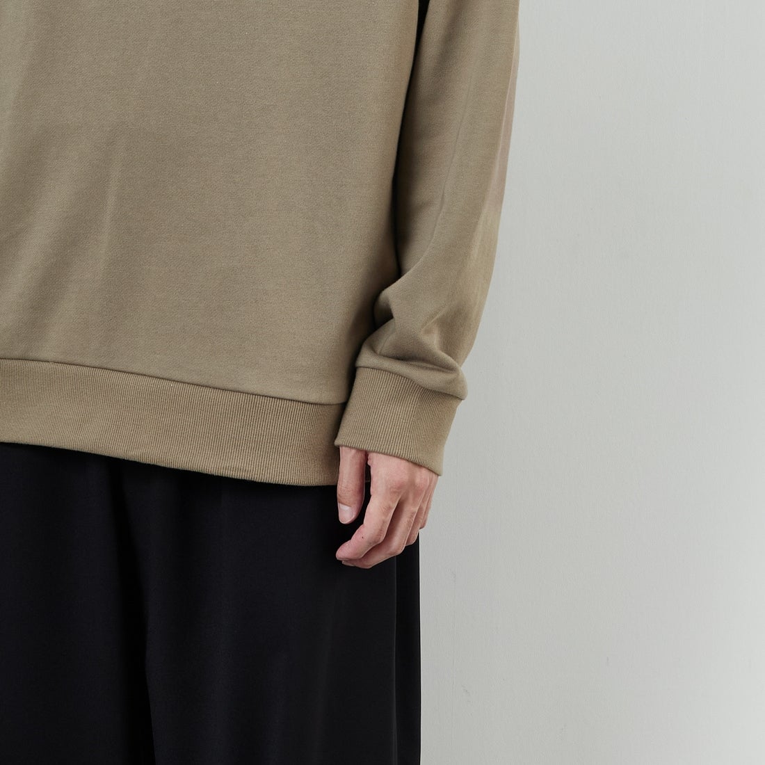 Ben Lenovitz [ベン レノビッツ] 別注 ドッグバックプリントスウェット [BL25F-002IN-JF] BEIGE &&モデル身長：168cm 着用サイズ：M&&