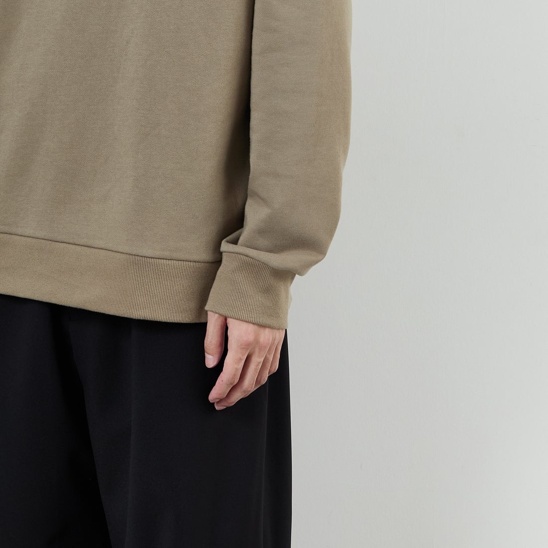 Ben Lenovitz [ベン レノビッツ] 別注 ドッグバックプリントスウェット [BL25F-003IN-JF] BEIGE &&モデル身長：168cm 着用サイズ：M&&