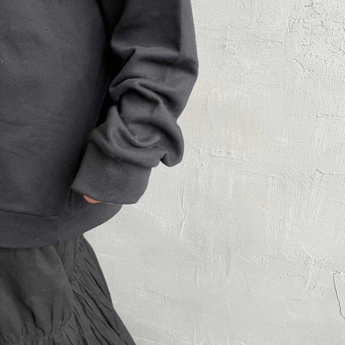 Ben Lenovitz [ベン レノビッツ] 別注 ドッグバックプリントスウェット [BL25F-001IN-JF] BLACK &&モデル身長：150cm 着用サイズ：S&&