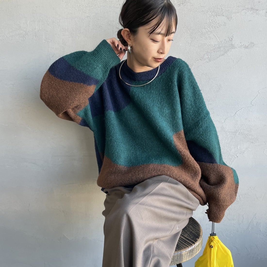 16 NAVY&&モデル身長：150cm 着用サイズ：F&&