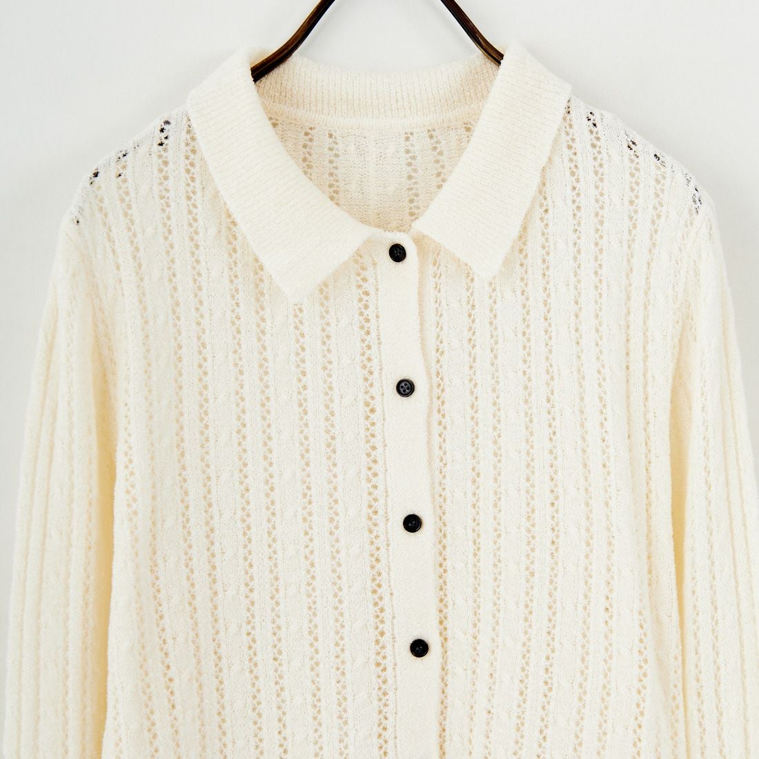 Jf Ready Made [ジェイエフレディメイド] 透かし柄ニットシャツ [12587-HQ] OFF WHITE