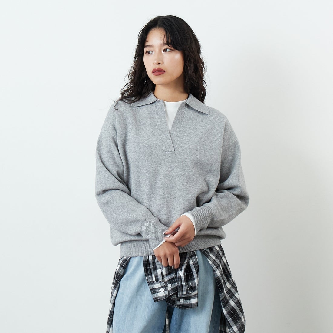 821 ﾓｸｸﾞﾚｰ&&モデル身長：162cm 着用サイズ：F&&
