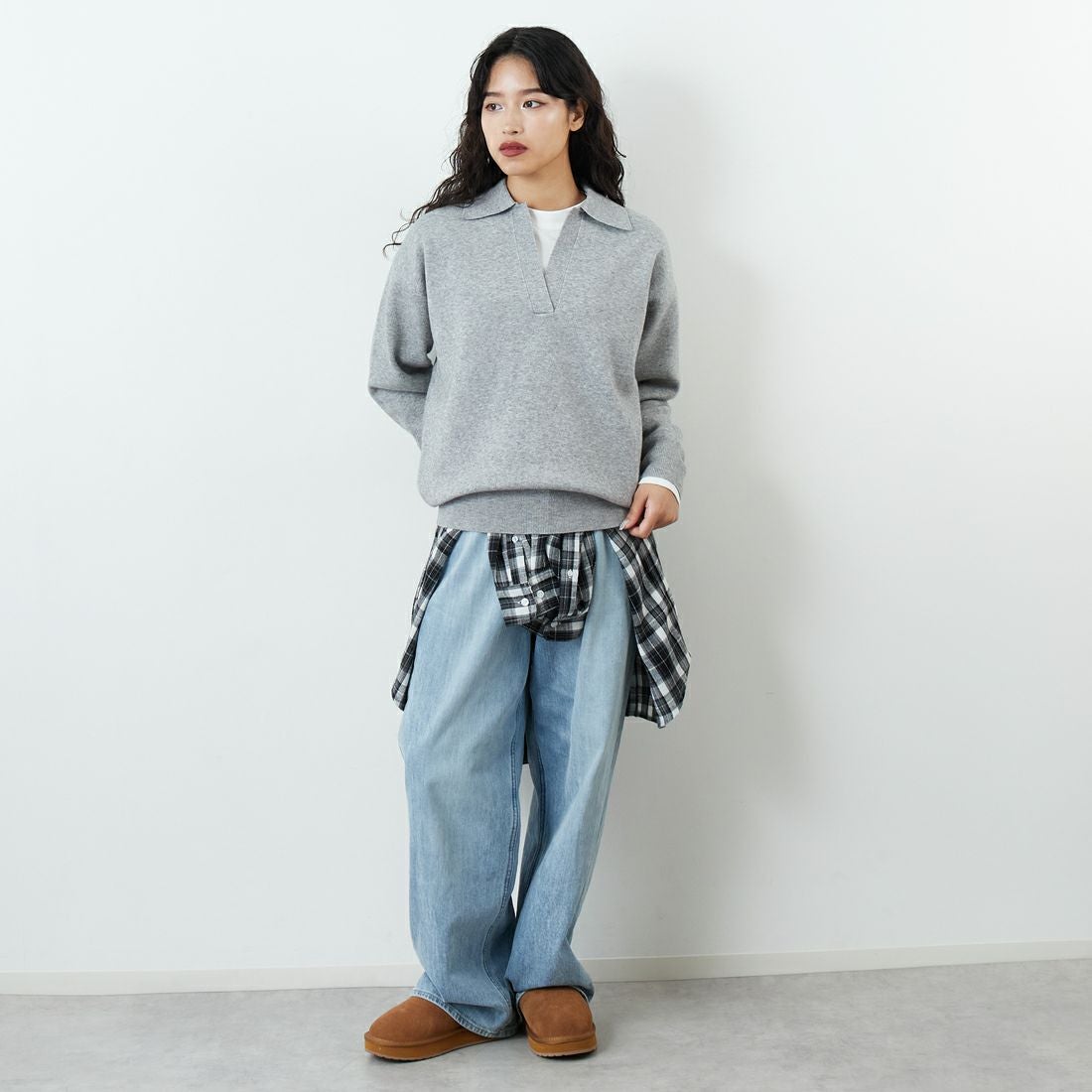 Jf Ready Made [ジェイエフレディメイド] 総針ニット襟付きプル