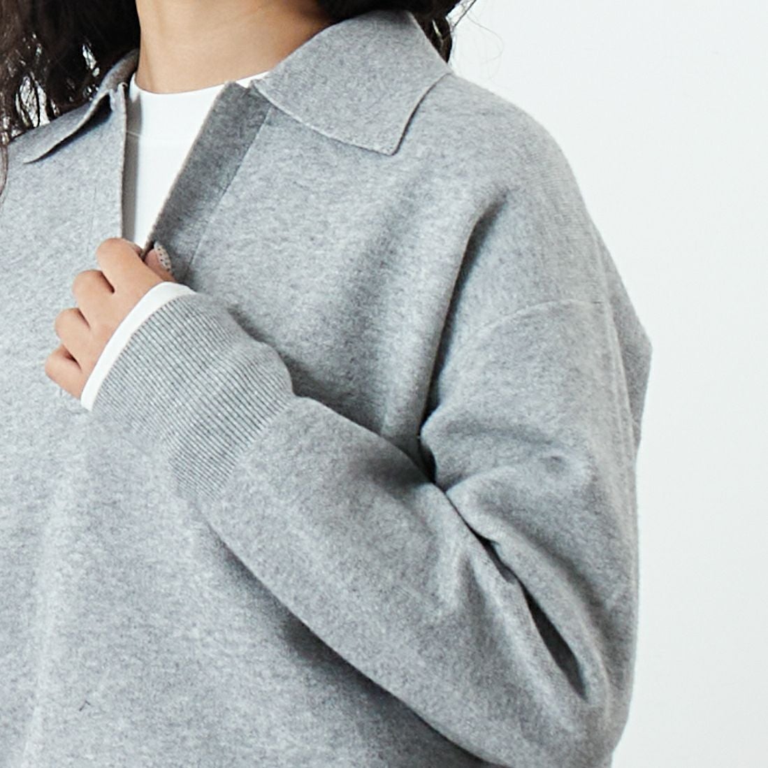 Jf Ready Made [ジェイエフレディメイド] 総針ニット襟付きプル