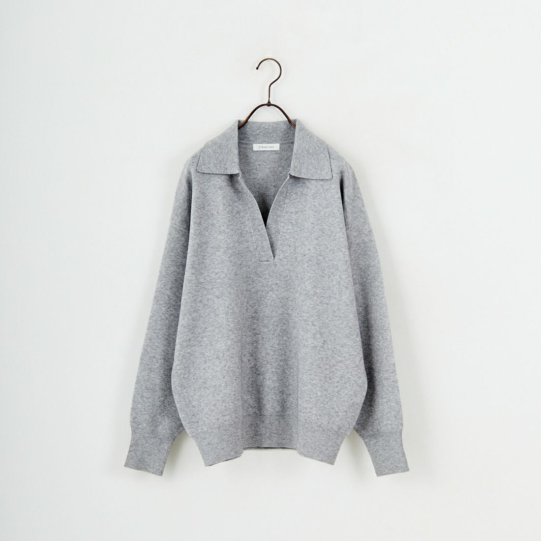 Jf Ready Made [ジェイエフレディメイド] 総針ニット襟付きプルオーバー [3107202] 821 ﾓｸｸﾞﾚｰ