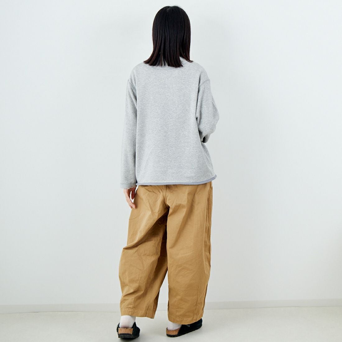 Vincent et Mireille [ヴァンソン エ ミレイユ] フレンチテリーカーディガン [VM252FT27110] 15 LT.GRAY &&モデル身長：162cm 着用サイズ：36&&