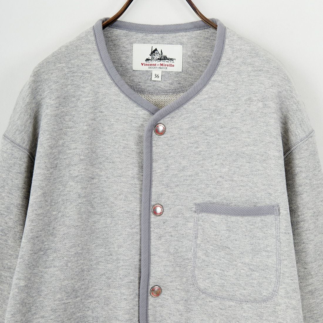 Vincent et Mireille [ヴァンソン エ ミレイユ] フレンチテリーカーディガン [VM252FT27110] 15 LT.GRAY
