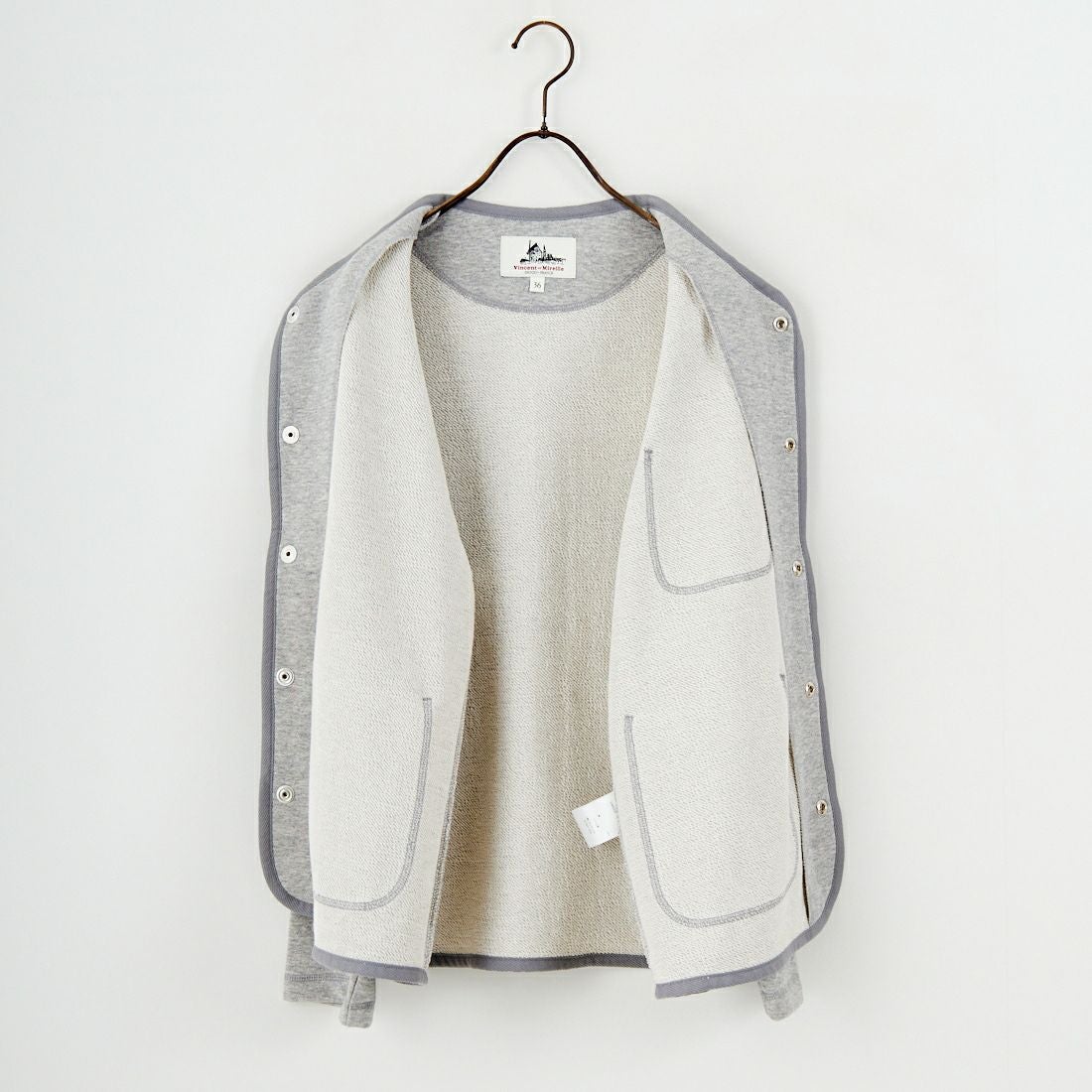 Vincent et Mireille [ヴァンソン エ ミレイユ] フレンチテリーカーディガン [VM252FT27110] 15 LT.GRAY