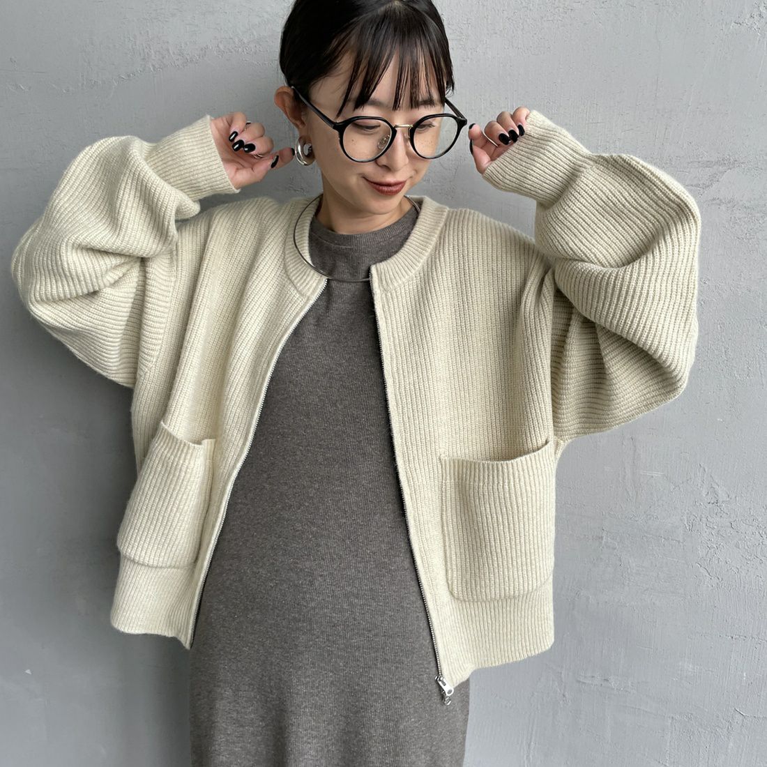 22 BEIGE&&モデル身長：150cm 着用サイズ：F&&