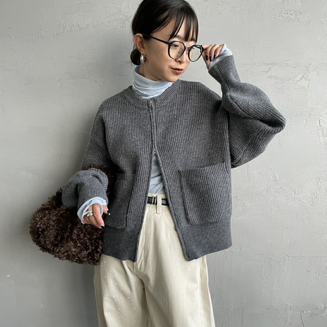 Maison de L'allure [メゾン ドゥ ラリュール] ダブルジップニット