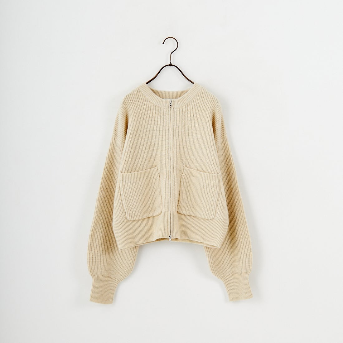 Maison de L'allure [メゾン ドゥ ラリュール] ダブルジップニットブルゾン [M25131041] 22 BEIGE