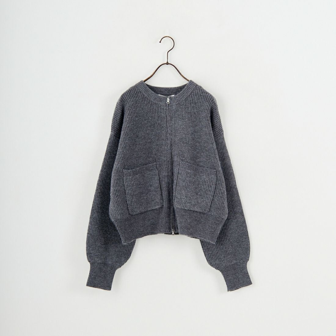 Maison de L'allure [メゾン ドゥ ラリュール] ダブルジップニットブルゾン [M25131041] 08 CHARCOA