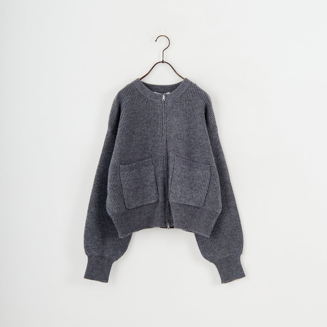 Maison de L'allure [メゾン ドゥ ラリュール] ダブルジップニットブルゾン [M25131041] 08 CHARCOA