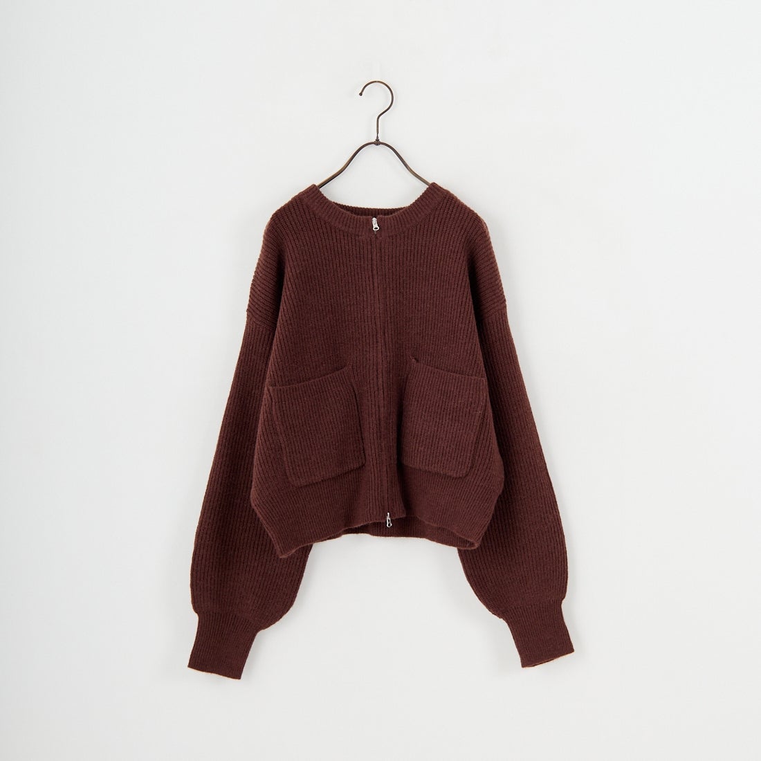 Maison de L'allure [メゾン ドゥ ラリュール] ダブルジップニットブルゾン [M25131041] 28 BROWN